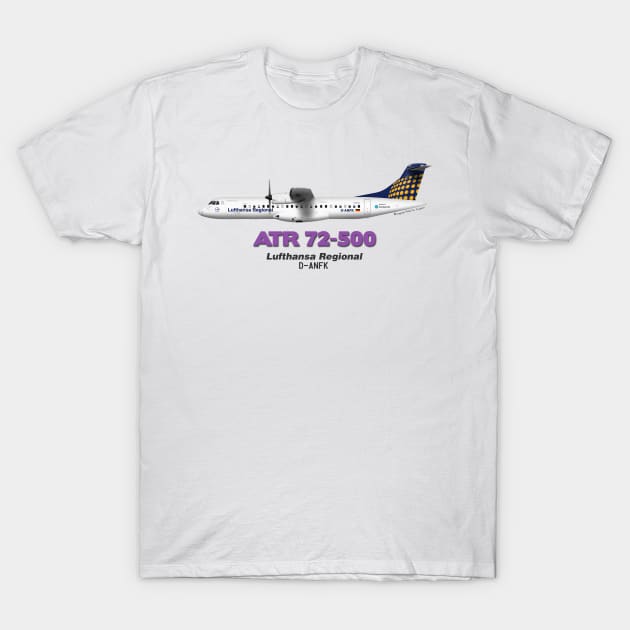 Avions de Transport Régional 72-500 - Lufthansa Regional T-Shirt by TheArtofFlying